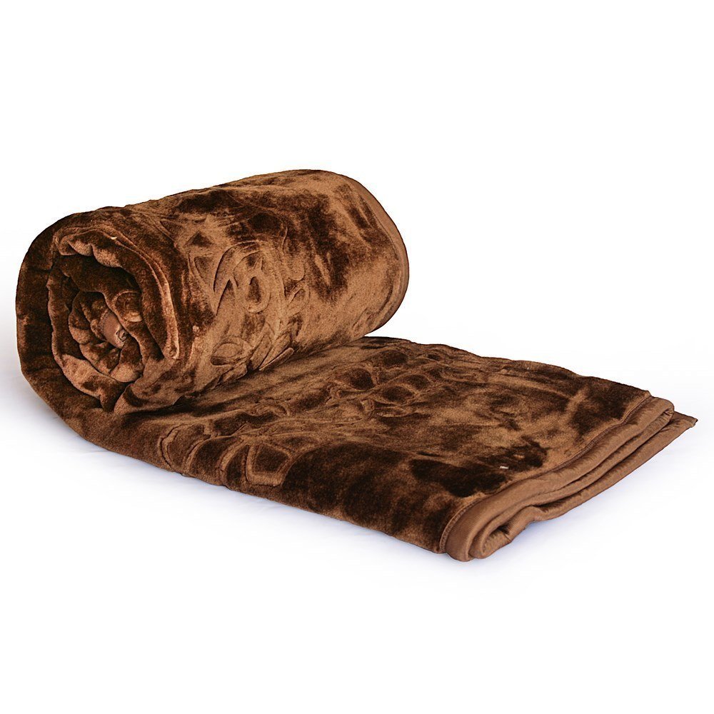 LANEXTR Angel Series Luxurious Embossed Korean Mink Plain Microfibre Single Bed Blanket Color As Per Availability L A N E X T R